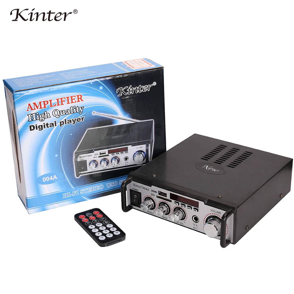 Kinter 004A усилитель караоке аудио 2 0 канал с USB SD AUX вход FM радио Воспроизведение