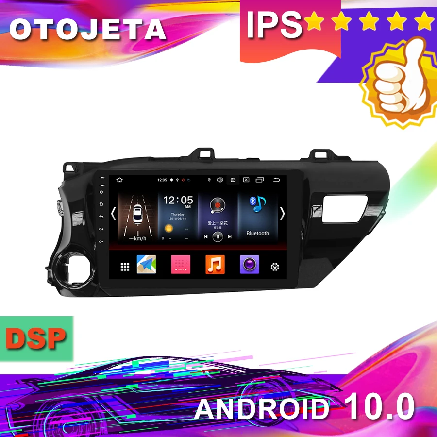 

New Arrival in stock, 10inch Android 10.0 Car GPS for Toyota Hilux 2016 Car Radio Multimedia tape recorder bluetooth navigation