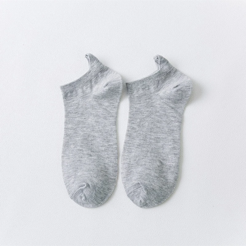 Grey Kawaii, женские носки, счастливые, модные, до лодыжки, забавные Женские носочки, хлопковые, с вышивкой, яркие цвета, 1 пара, Прямая поставка - Color: Grey