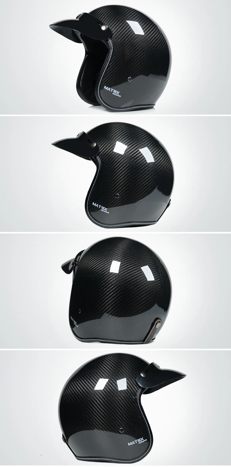 Шлем из углеродного волокна, винтажные мотоциклетные шлемы, ретро шлем безопасности электромобиля для женщин и мужчин, размер M, L, XL