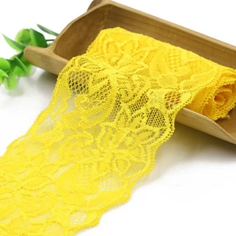 African Lace Fabric Trims 2meter 8cm Width Elastic Embroidery DIY Craft Sewing Decorative Ribbon for Garment Wedding | Дом и сад