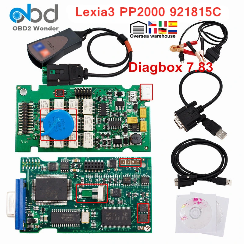 Full Chip Lexia3 PP2000 Diagbox V7.83 Diagnostic ODB2 Outil pour Citroen Peugeot