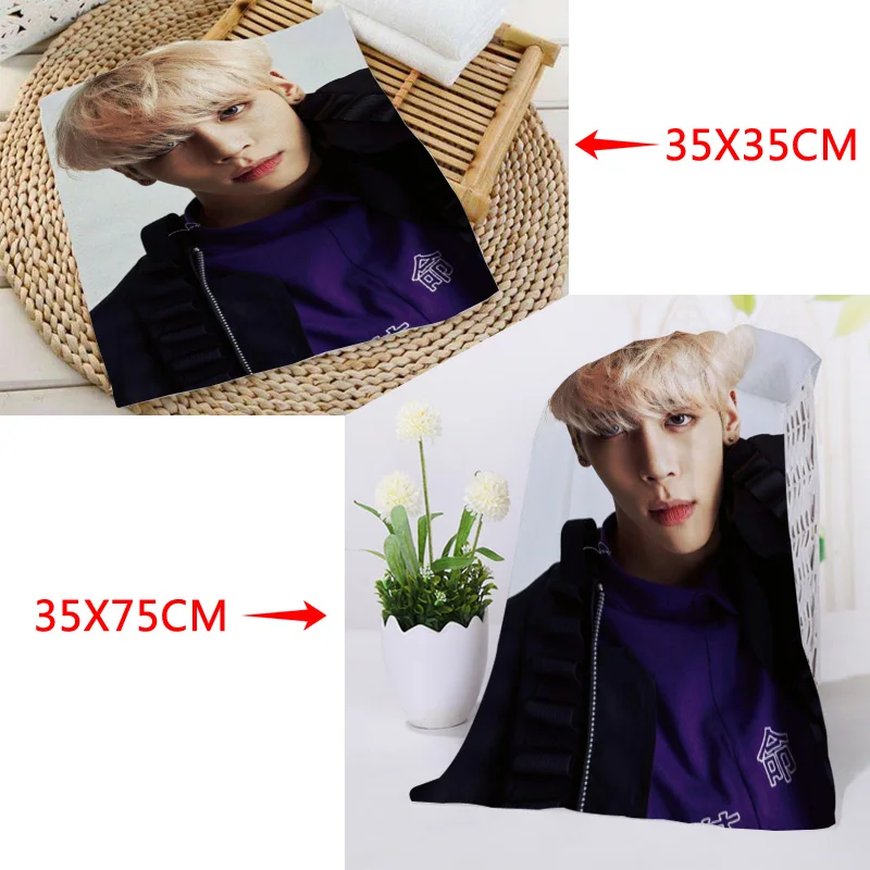 35x35 см, 35x75 см полотенца на заказ KPOP SHINee Ким йонгхюнь печатные квадратные полотенца микрофибра Абсорбирующая сушка банные полотенца мочалка - Цвет: 8