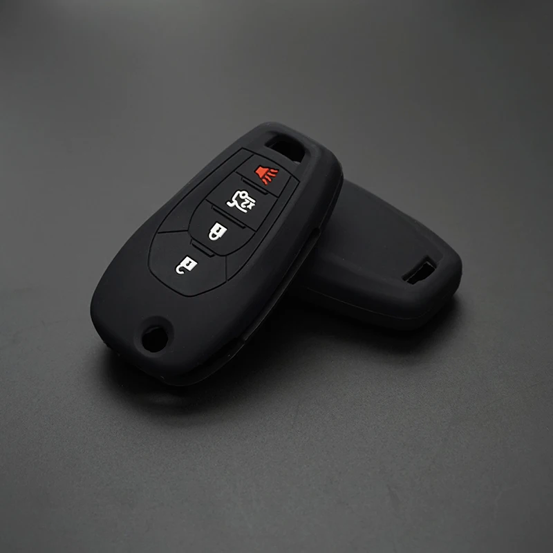 Cocolockey Silicone Car Key Cover Case For Chevrolet Spin Entered Cobalt Cross Captiva Onyx LTZ 2012 4 Button Remote Keys Holder