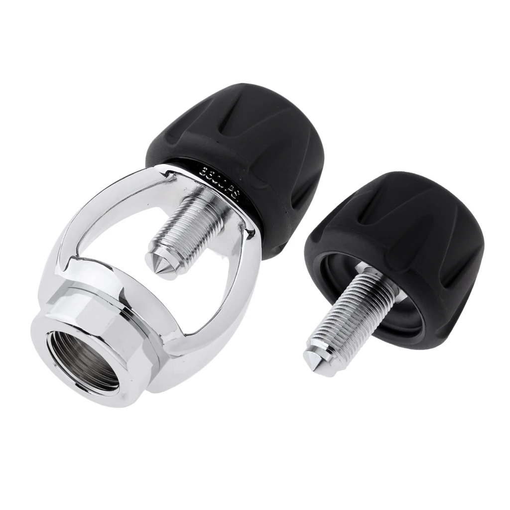 Scuba Diving DIN To Yoke 1st Stage Regulator Convertor Adaptor & Spare Cap