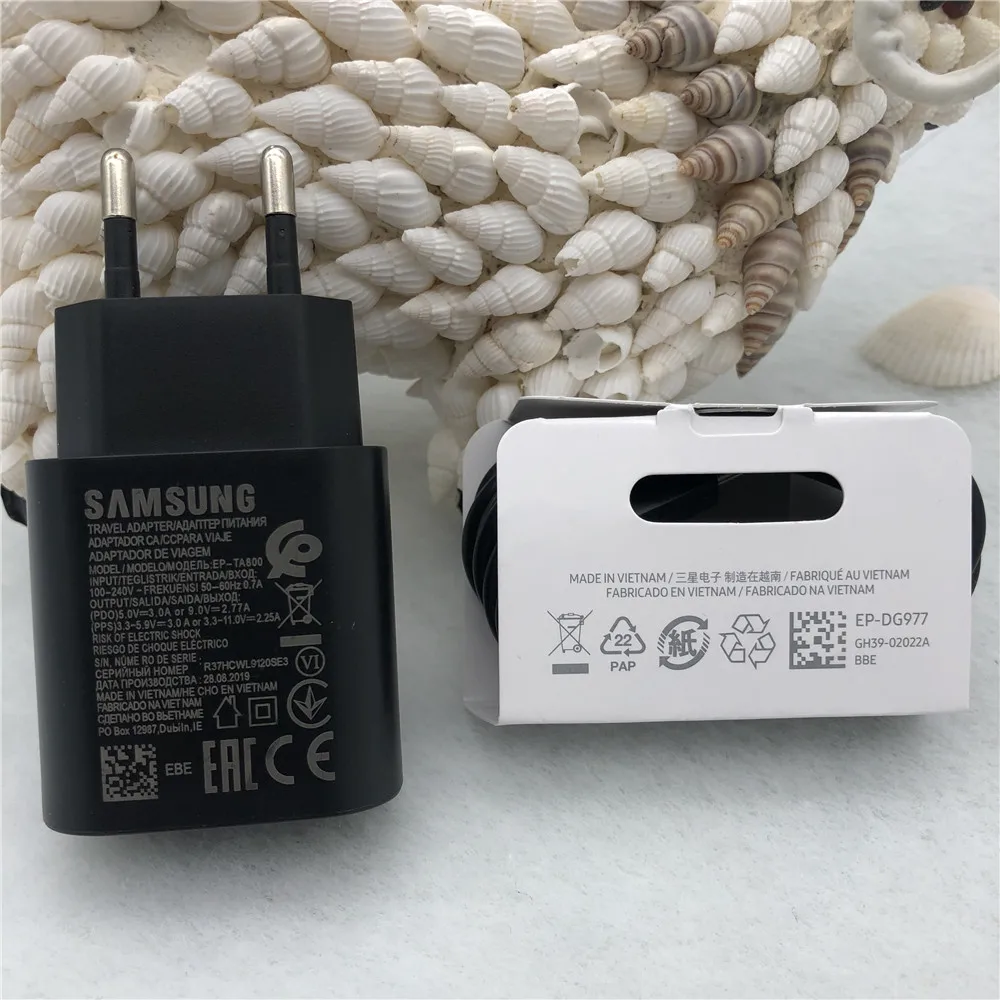 Samsung Note 10 супер быстрое зарядное устройство PD PSS 25 Вт Супер адаптер питания для быстрой зарядки кабель type-c для Galaxy Note10 pro S10 Mi 9 K20 - Тип штекера: Charger And Cable