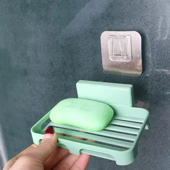 

1PCS Punch-free Suction Cup wall hanging soap box Kitchen Bathroom wall-mounted Soap Dish Bathroom Drain Soap Box Holder