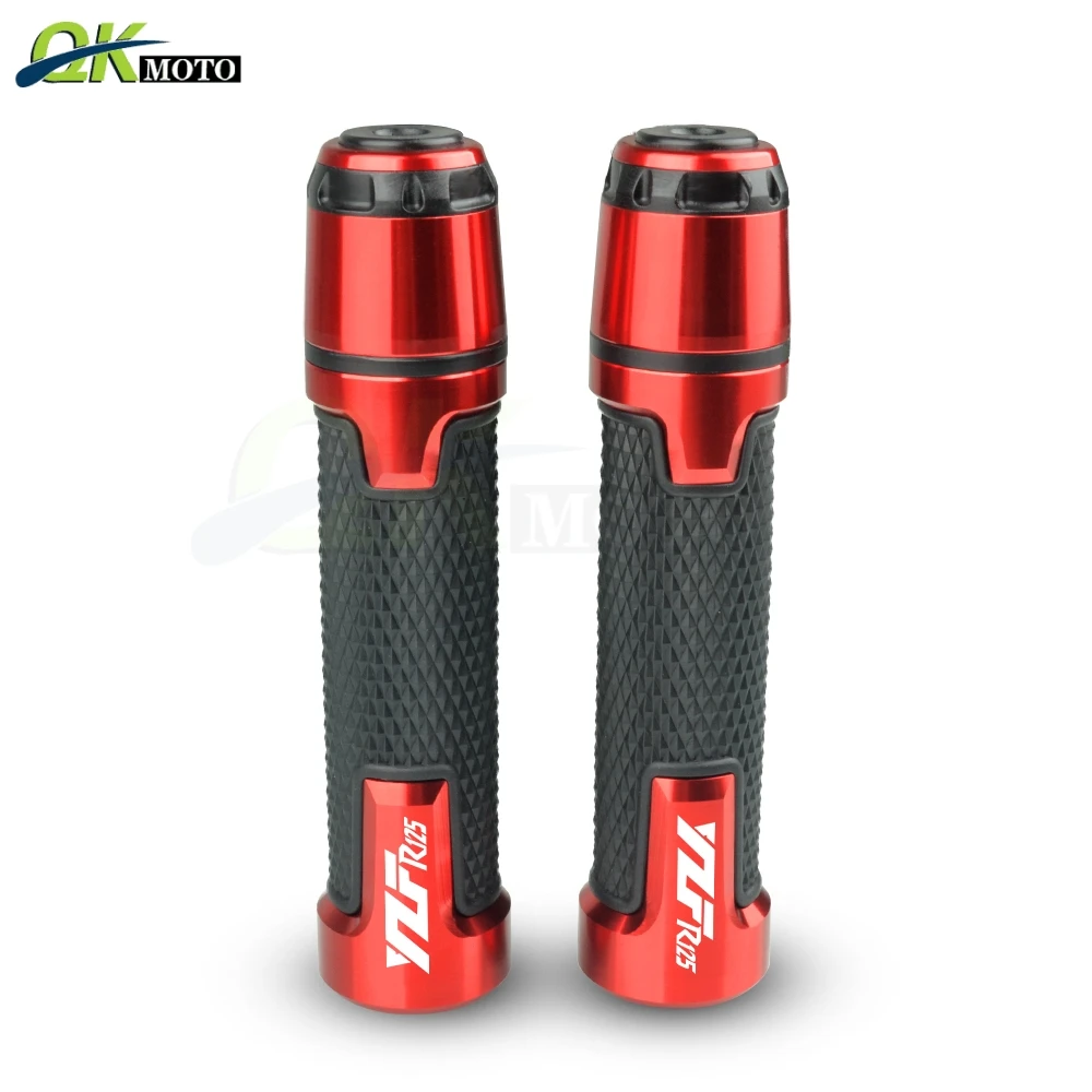 Аксессуары для мотоциклов 7/8 ''22 мм CNC алюминиевая рукоятка руля и ручка торцевой слайдер колпачок штекер для Yamaha FJR1300 YZF R125 - Цвет: Красный