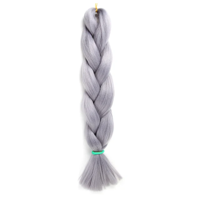 Natifah Jumbo Braiding Hair For Afro Curls Jumbo Box Braids Hair Kanekalon For Hair Afro Extensions Braids Synthetic Fake Hair II GREY