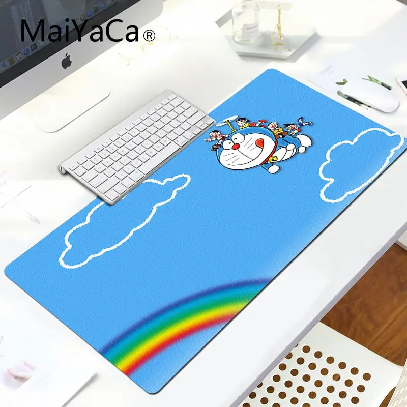 MaiYaCa простой дизайн Doraemon прочный резиновый коврик для мыши коврик большой коврик для Мыши Компьютерный коврик для ПК - Цвет: LockEdge 30x80cm