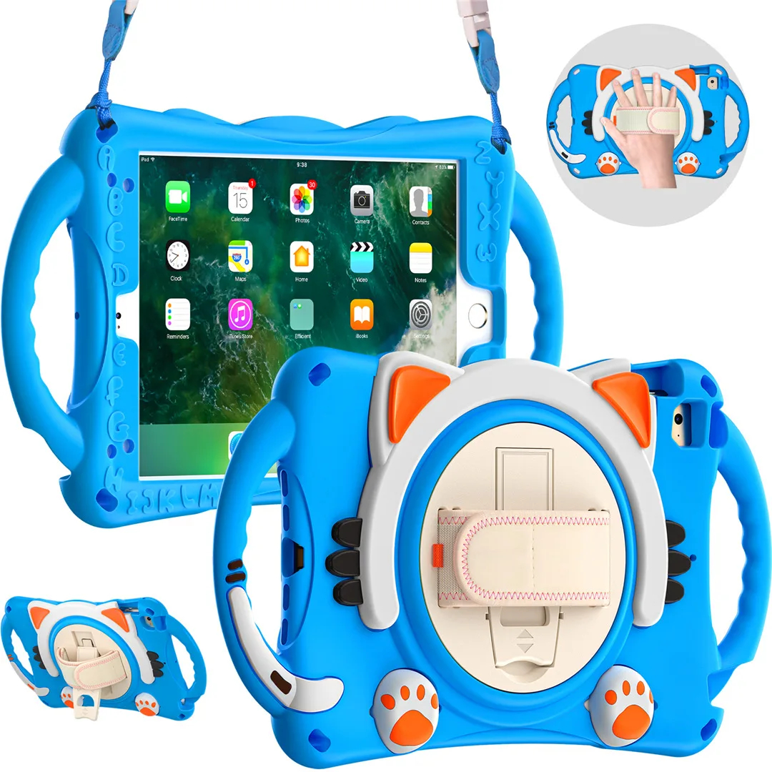 Детский чехол для iPad Mini 5/4/3/2/1 силиконовый ударопрочный держатель карандашей