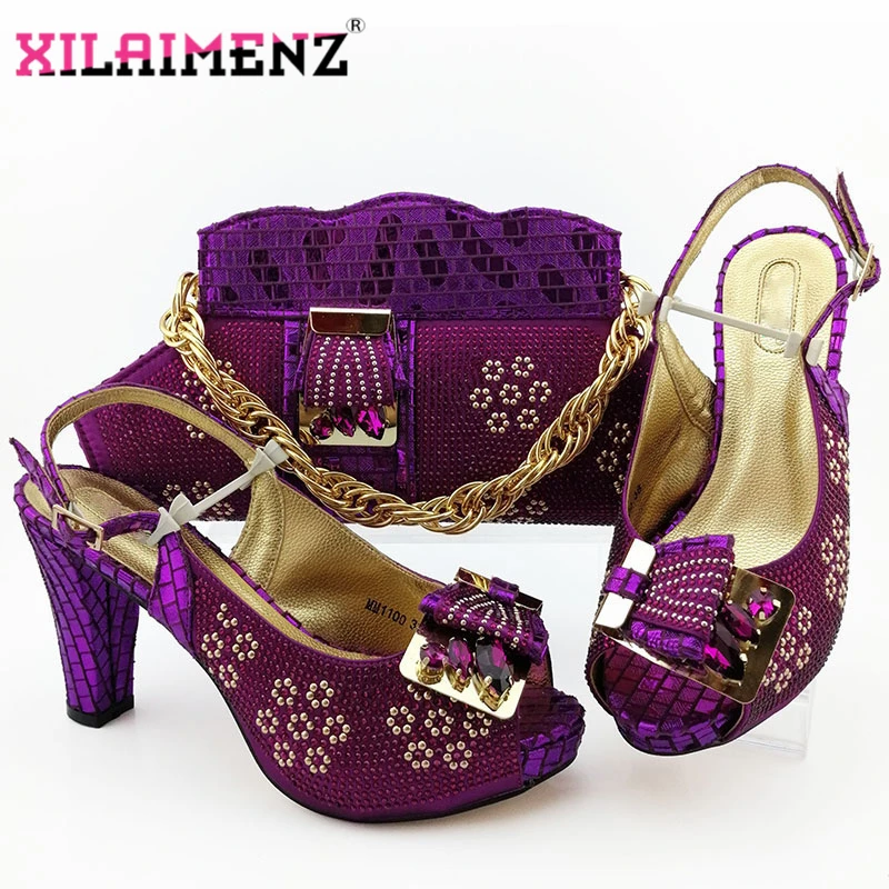 Итальянская пикантная стильная обувь с сумочкой в комплекте для свадьбы