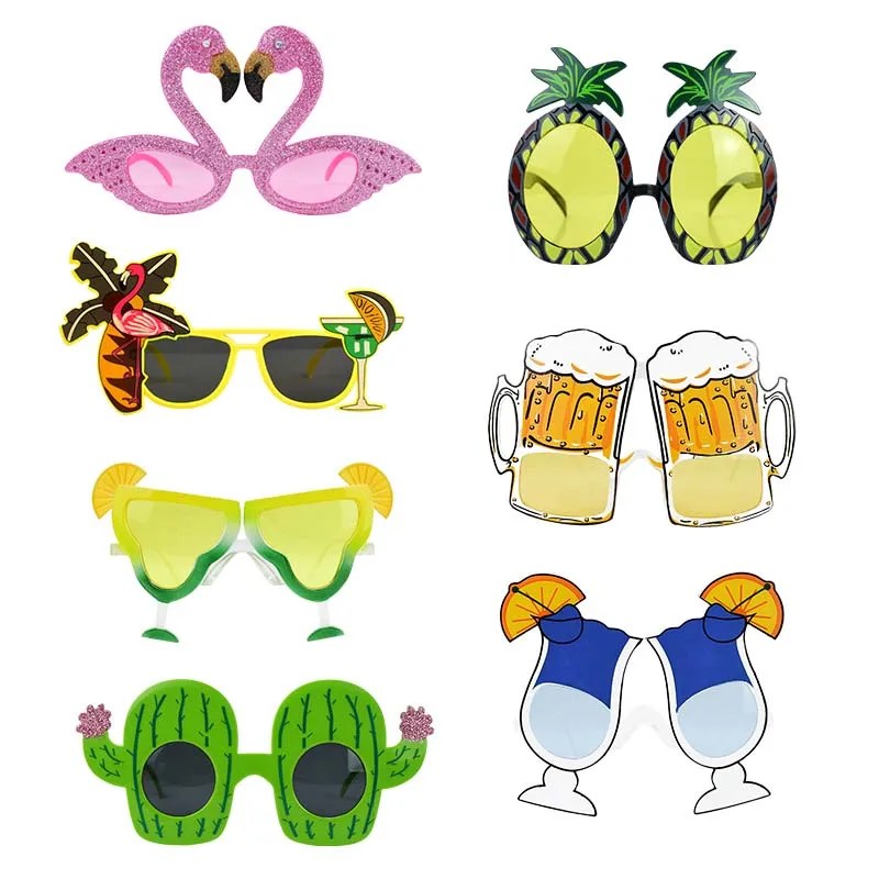 Occhiali da Sole Tropicale Hawaiana con Fenicottero Parrot Tree per Costumi Party distinctive style DSstyles 2 Pezzi novità Occhiali per Feste Compleanni ds 