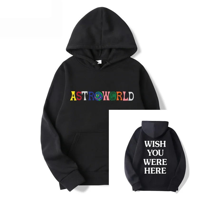 С изображением Трэвиса Скотта ASTROWORLD WISH YOU WAS HERE HOODIES модная толстовка с надписью