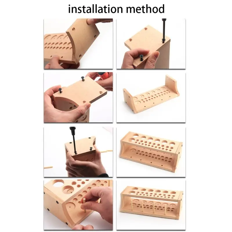 OOTDTY, деревянный органайзер, держатель, разные размеры, слоты, коробка для хранения, для DIY инструментов, кожаные инструменты, инструменты для кожевенного ремесла, для хранения