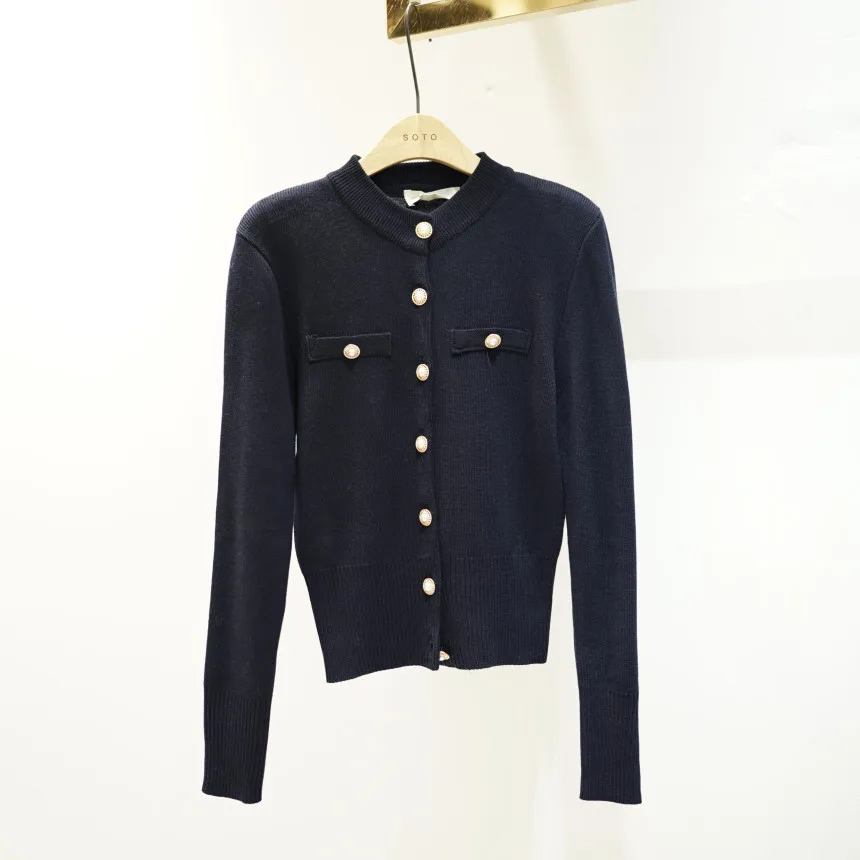 Autumn New Arrival Korean V Collar Solid Color Knit Woman Sweater