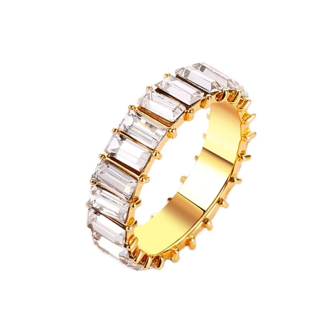 Autumn Winter Women Rainbow Ring Multi Color Zircon Geometric Wedding Engagement Ring Charm Ladies Rhinestone Rings Jewelry
