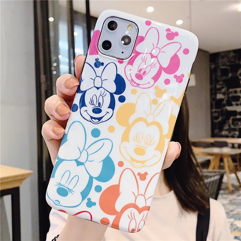 Милый бантик мультфильм пара анти-Осень Микки Минни для iphone 6 6S 7 7plus 8 8Plus iphone X XR 11 pro MAX чехол для телефона - Цвет: miqi