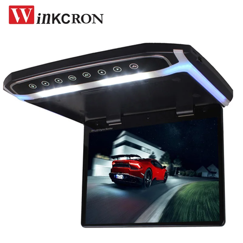 

17.3 Inch Car Roof Mount Monitor Flip Down TFT LCD Player With HD 1080P Video USB FM HDMI SD Touch Button Ceiling MP5 Player