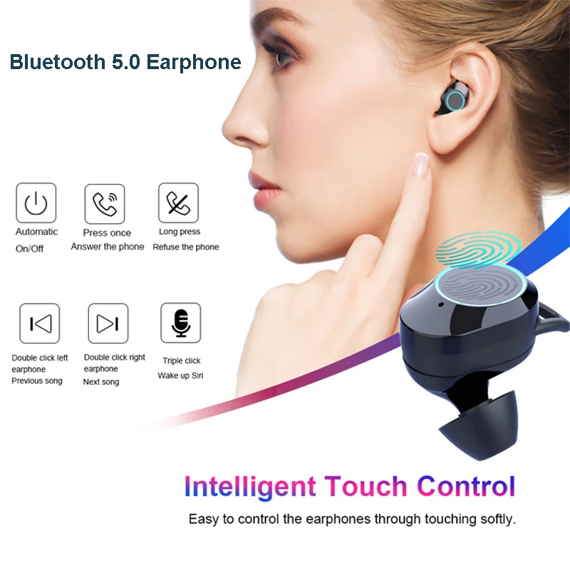 G02 TWS 5,0 Bluetooth 9D стерео наушники беспроводные наушники IPX6 водонепроницаемые наушники 3300 мАч светодиодный внешний Смарт-аккумулятор держатель телефона