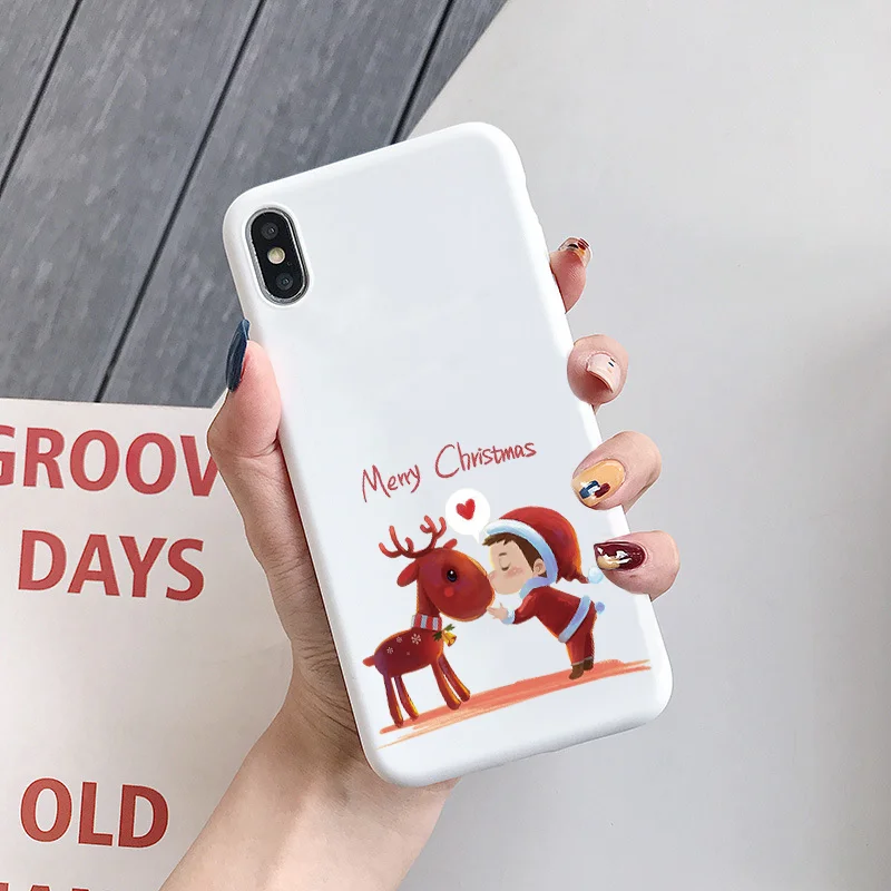 Силиконовый чехол с Рождеством для iPhone X, 7 Plus, 8, Xs Max, XR, год, олень, Fundas, для iPhone 6, 6 S, 5, 5S, SE, ТПУ, задняя крышка - Цвет: sdlu