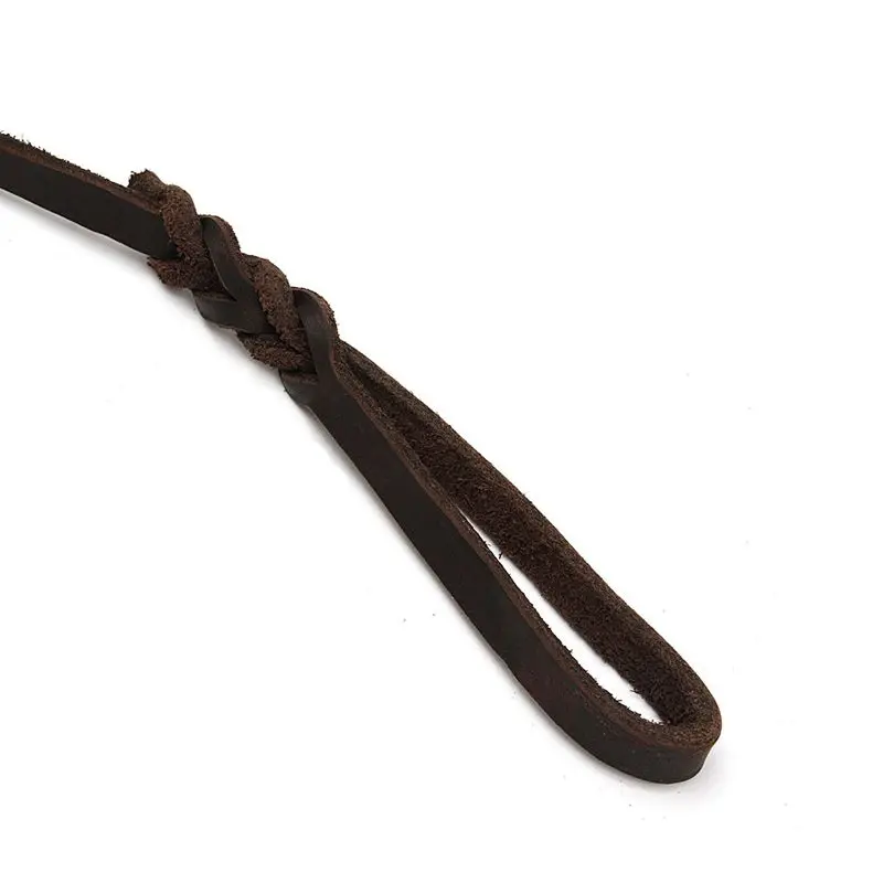 2M Long Leather Braided Pet Dog Walk Traction Collar Strap Training Leash Lead