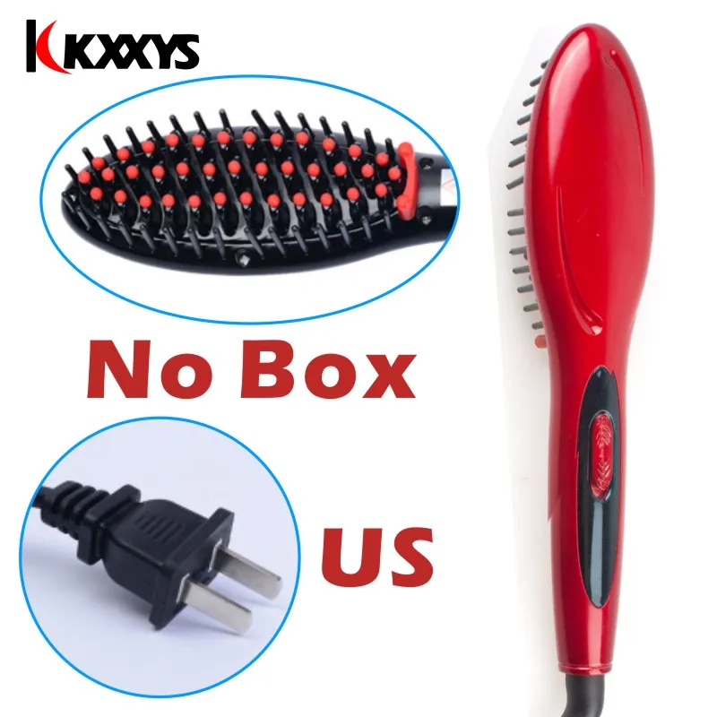 908R No box US Профессиональный Керамический выпрямитель для волос, электрическая расческа, плоский утюг, ЖК-дисплей, цифровой нагрев, Антистатические волосы, горячая расческа, инструмент для укладки - Цвет: 908R No box US