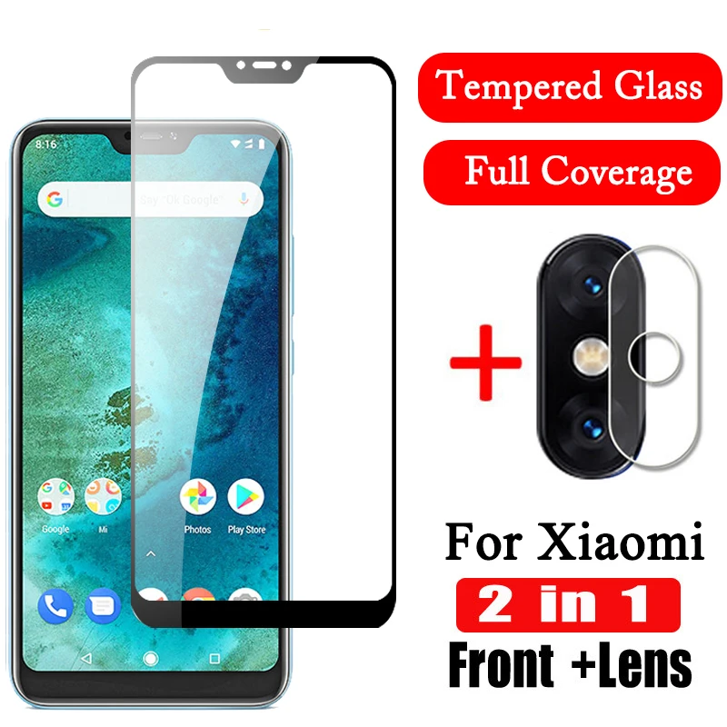 

2 in 1 9D Camera Tempered Glass for Xiaomi Mi A2 Lite Screen Protector for Xiaomi A2 Protective Glass ksiomi MiA2 A2Lite light