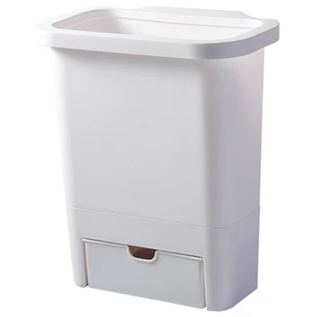 

12L Kitchen Trash Can for Cabinet Door Trash Bin Plastic Waste Bin with Garbage Bag Storage Box Kitchen Compost Caddy