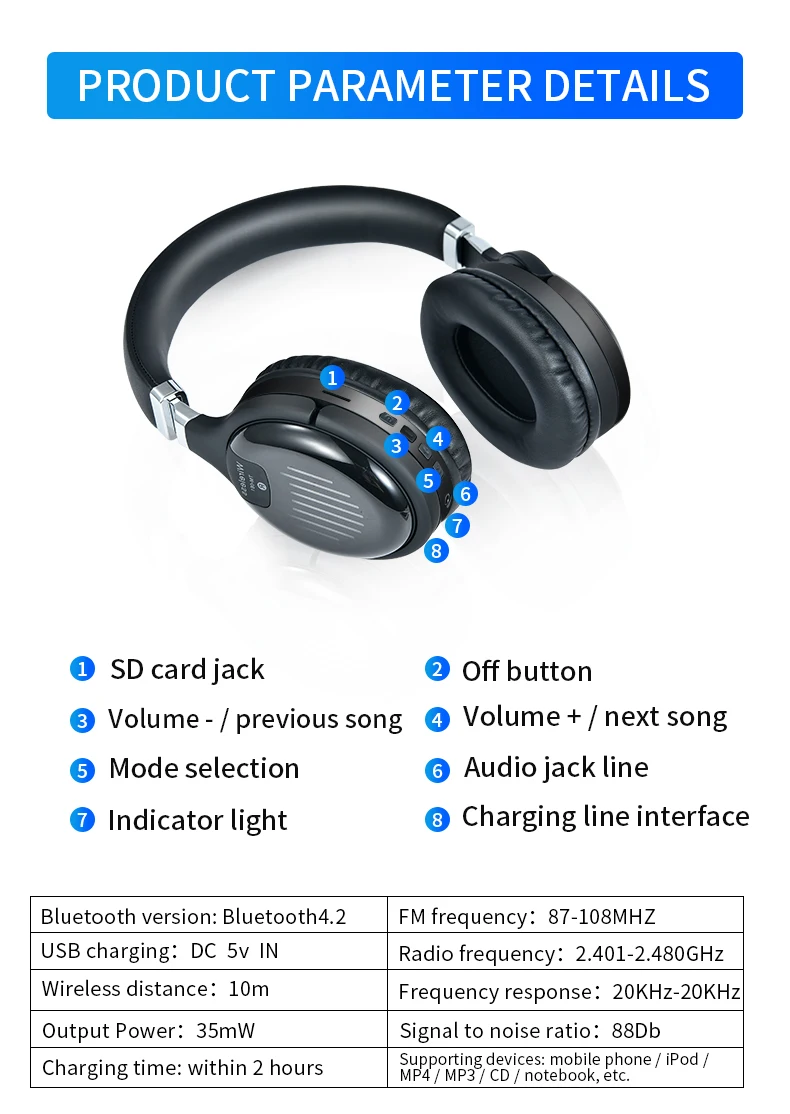 Настоящие беспроводные наушники, 3D стерео Bluetooth гарнитура, складные Игровые наушники с микрофоном, FM, TF карта, наушники с шумоподавлением