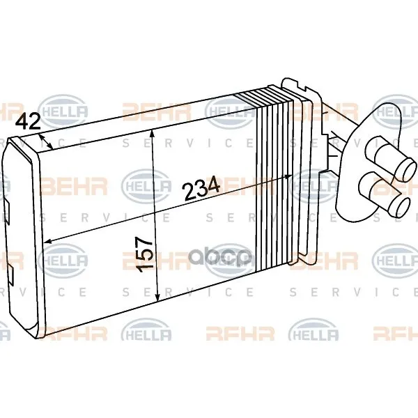 8fh 351 308-741_радиатор Печки! С Ac Vw T4 All 90 Hella 8fh351308741 HELLA арт. 8FH351308741