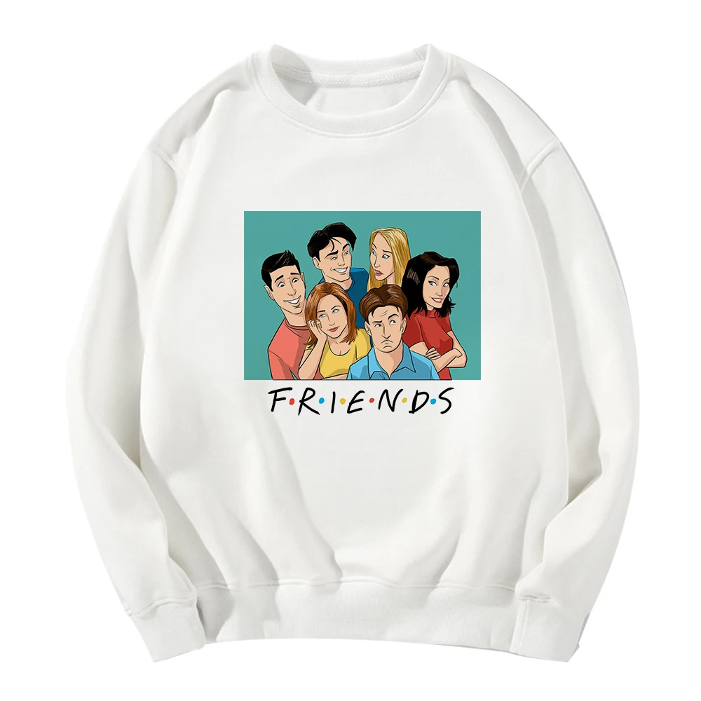 S-3XL Women Fashion O Neck Friends Tv Series Long Sleeve Tops Loose Pullovers Blouses Plus Size Sweatshirts | Женская одежда
