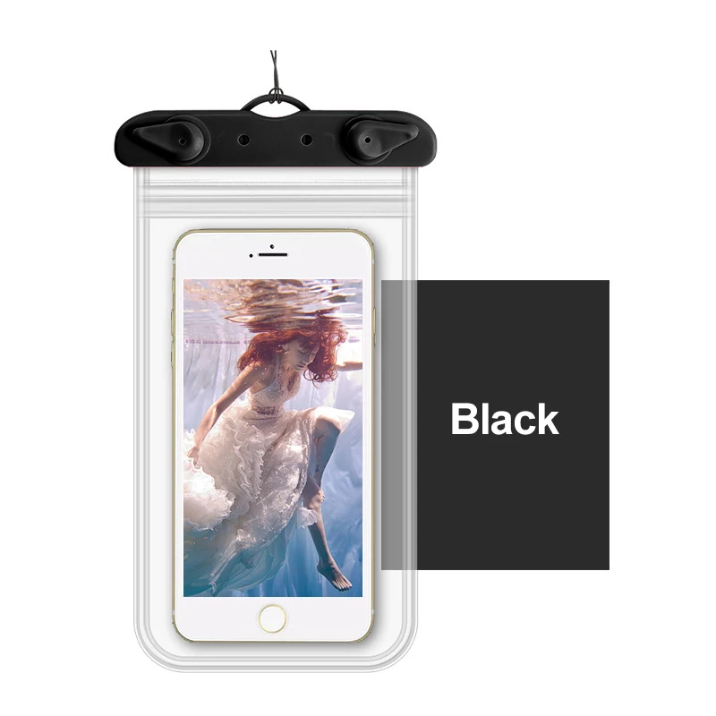 black Водонепроницаемый чехол для телефона iPhone X, 7, 8 plus, samsung, S9, huawei, прозрачный, герметичный, подводный, для сотового смартфона, сухой Чехол - Цвет: black