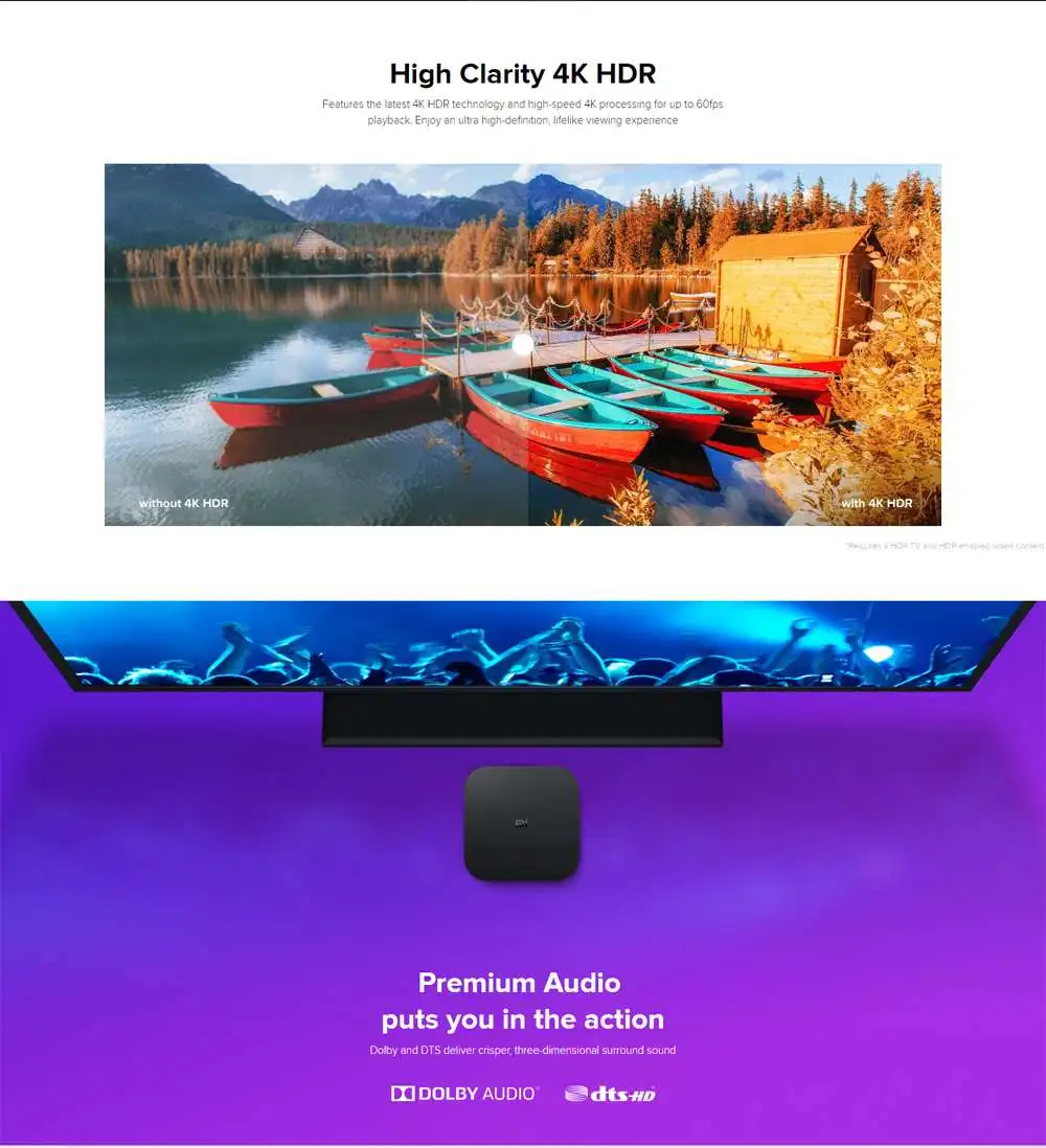 Xiaomi Mi ТВ коробка S штепсельная вилка европейского стандарта 4K ТВ-приставка Android ТВ 8,1 со сверхвысоким разрешением Ultra HD, 2G 8G WI-FI Google Cast Netflix-IPTV Set-top Box Media Player