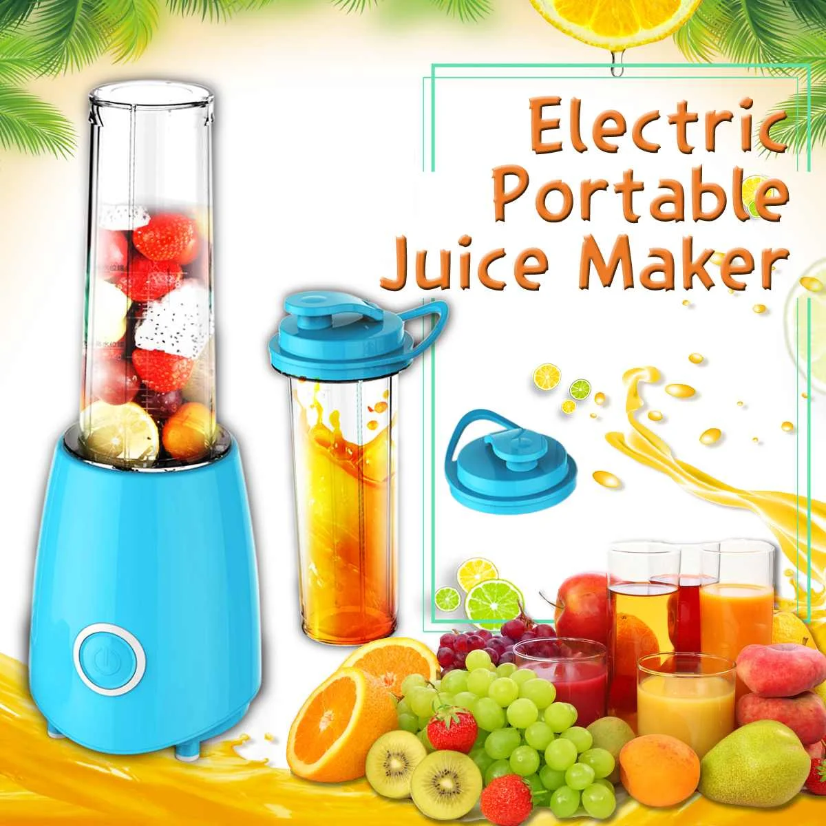  500ml Portable Juicer Electric Rechargeable Smoothie Blender Machine Mixer Mini Juice Cup Maker fas
