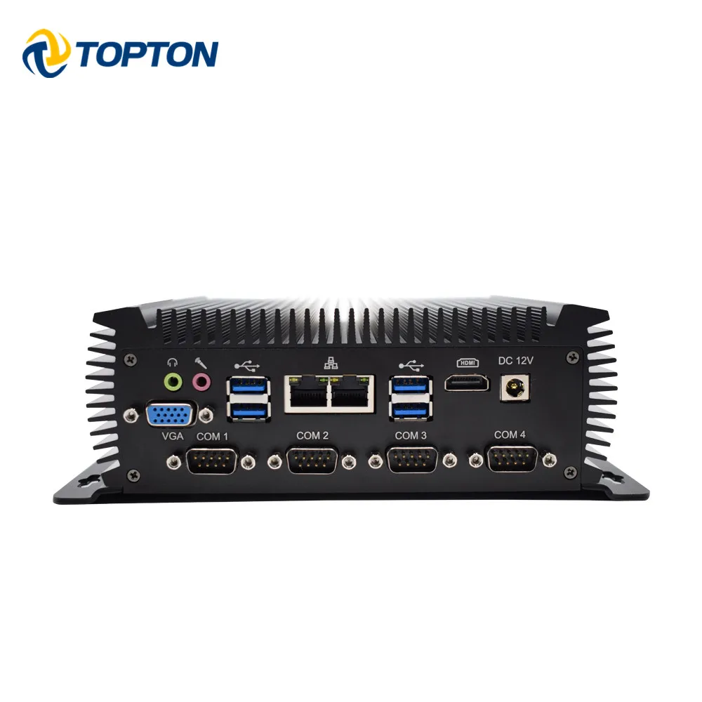 Topton промышленный мини-ПК без вентилятора i7 4500U i5 Windows 10 Pro Linux 2* Intel Lans 6* RS232/485 HDMI VGA 8* USB WiFi Watch Dog 3g/4G