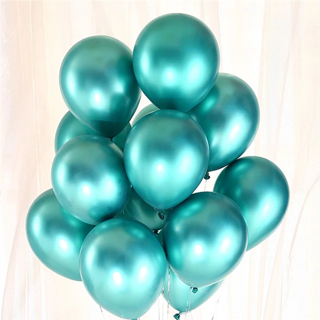 10 шт./партия латексные воздушные шары с металлическим отливом Длинная форма металлический хром волшебный связывающий насос для воздушных шаров Свадебные украшения на день рождения - Цвет: Green