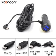 미니 마이크로 USB 차량용 충전기 3.5 미터, 자동차 DVR 대시 카메라, GPS 비디오 레코더, 입력 DC 8V-36V, USB 포트 2 개, 5V 3.4A