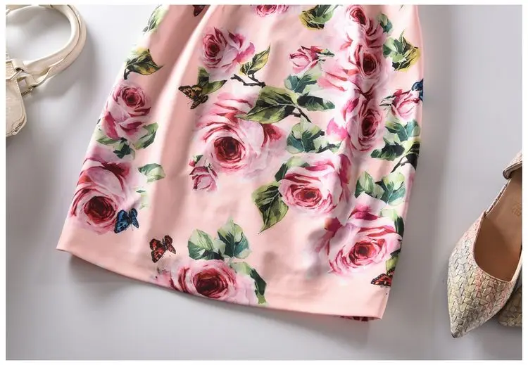 Lvydala дамы размера плюс 2XL платья женские высокого класса Модные Розовые розы печатных благородный карандаш Vestidos вечерние платья роковой Ete