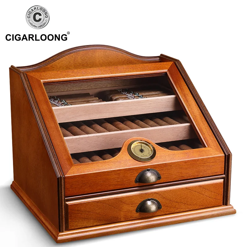 professionel Et kors bille Cigarloong Cigar Cedar Wood Moisturizing Box Humidor Cabinet Large Capacity  Fit 100 Four Layer Cigar Humidor Wood Box Cla-a0012 - Cigar Accessories -  AliExpress