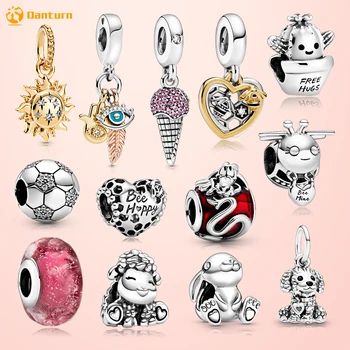 

Danturn Spring 925 Sterling Silver Bead Murano Paw Print & Heart Pavé Ice Patti the Sheep Charms fit Original Pandora Bracelets