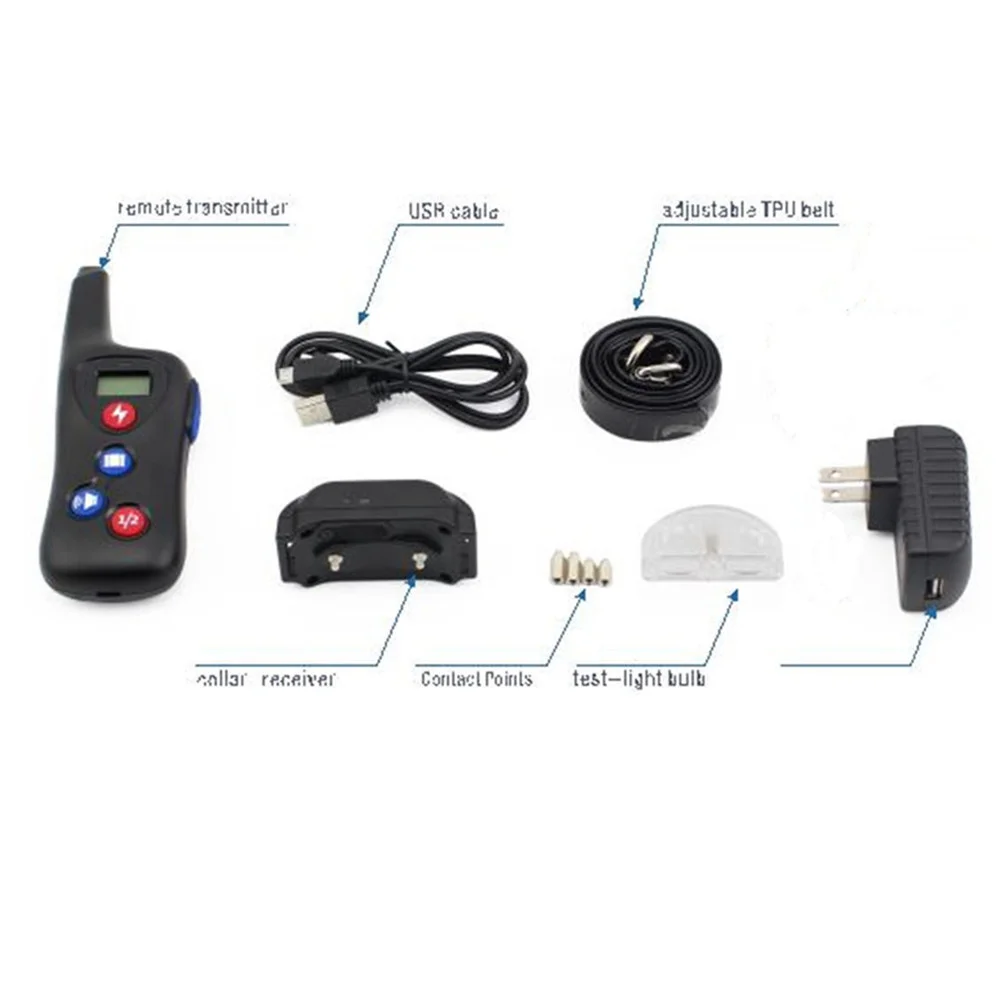 600m Long Distance Safe Training Equipment For Pet Dogs Remote Control Rechargeable Training Dog Collar With Shock Vibration