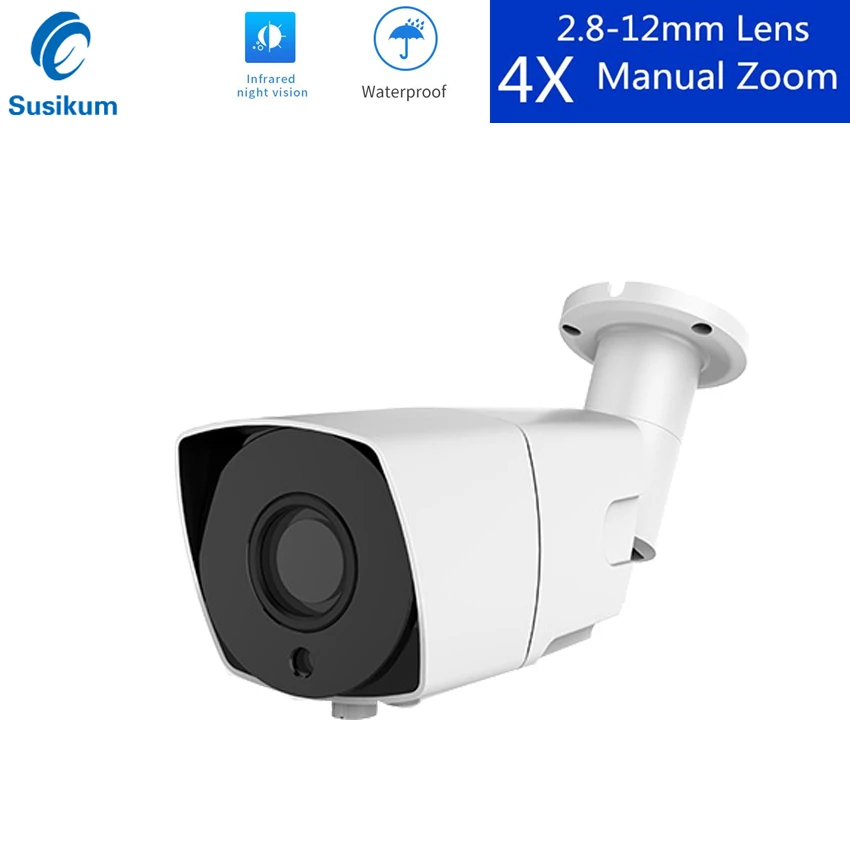 

2MP IP Outdoor Camera POE 2.8-12mm Lens Manual Zoom Full Color Night Vision Waterproof ONVIF CCTV Camera 1080P