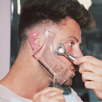 

Men Hairdressing Beard Care Transparent appearance moustache moulding comb moulding Shaping Styling Template ruler combs Tool