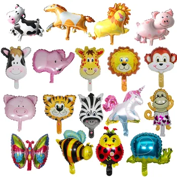

1pcs Cartoon Pig Bee Cow Mini Balloon Baby Shower Ballon Animal Foil Air Balloons Party Decoration Globos Baloes De Festa