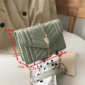 

European Fashion Female Square Bag 2020 High Quality PU Leather Women's Designer Handbag Metal tassel Shoulder Messenger bags