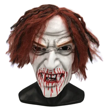 

Halloween Scary Grimace Mask Latex Zombie Mask With Hair Party Horror Long Hair Ghost Masks Props Halloween Party Costume