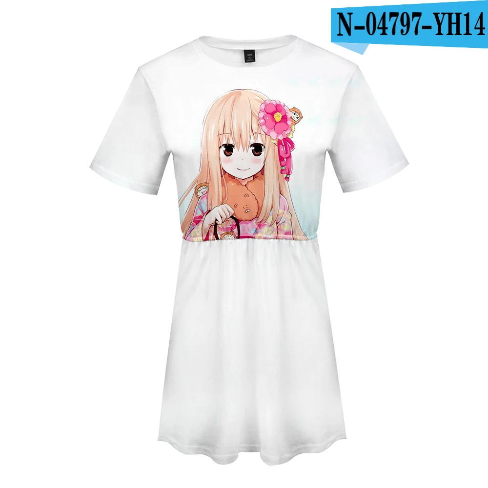 Himouto! Платье Umaru-chan, сексуальный костюм,, 2 платья с короткими рукавами, высококачественное Повседневное платье для женщин, уличная одежда большого размера - Цвет: Зеленый