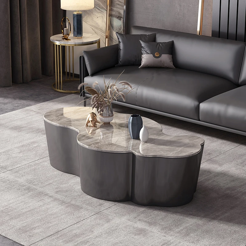 

Special-shaped coffee table light luxury modern living room simple modern Italian minimalist stainless steel high-end designer