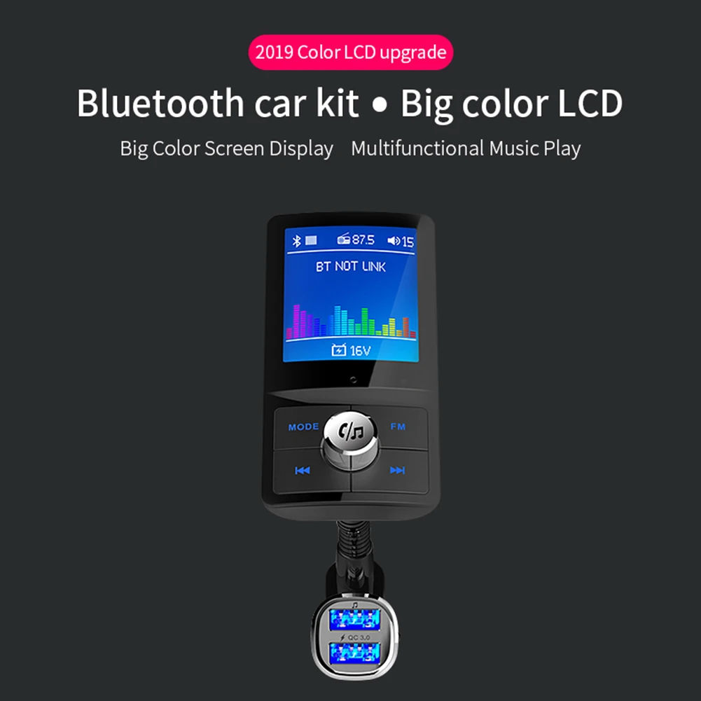 Автомобильный MP3 беспроводной Bluetooth громкая связь автомобильный комплект цветной экран fm-передатчик Автомобильный MP3 аудио с USB зарядкой